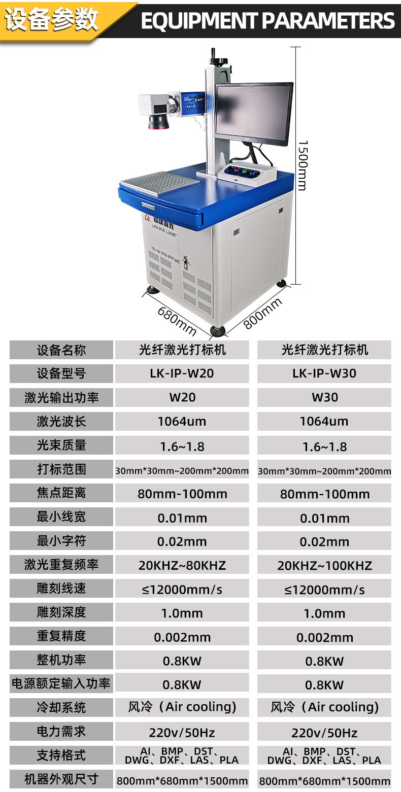光纖激光打標機設備參數(shù)